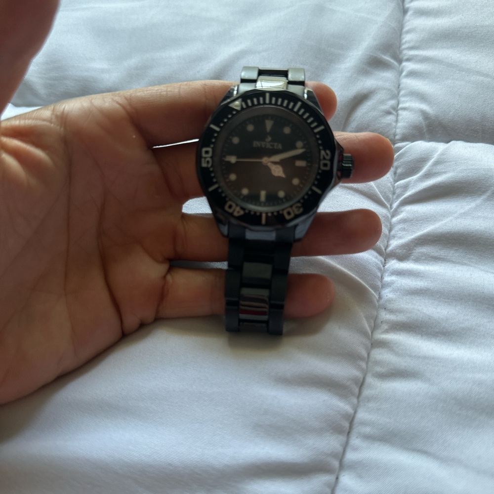 Invicta Black Dial Stainless Steel Watch